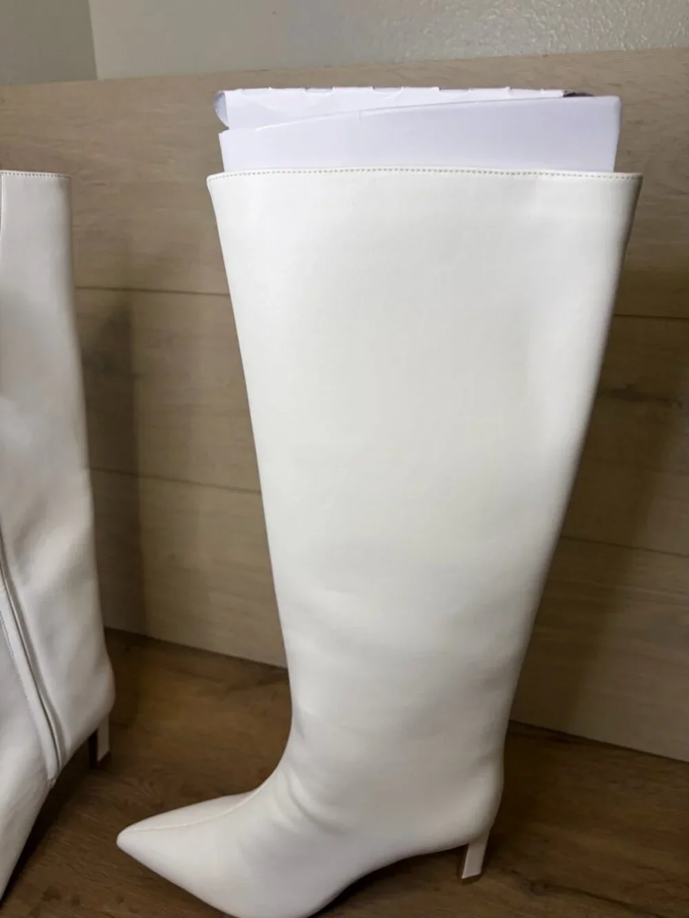 ON 34TH Rachellep BONE SM Knee-High Pointed Toe Heel Boots Size 7.5M